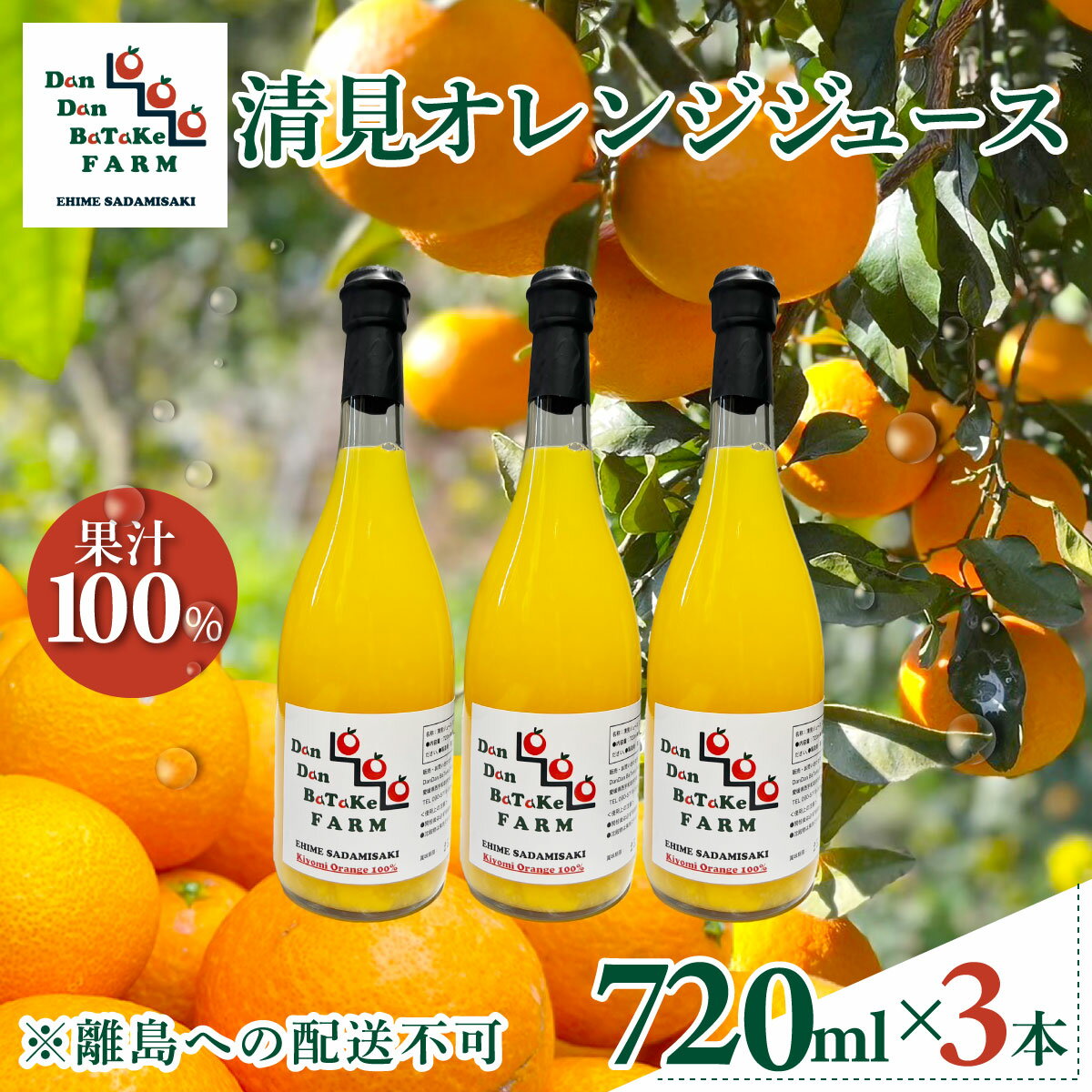 【ふるさと納税】清見オレンジジュース 720ml×3本 ※離島への配送不可 【 ふるさと納税 人気 柑橘 みかん ミカン オレンジ 清見オレンジ オレンジジュース ジュース 旬 愛媛県産 愛媛みかん 愛媛県 伊方町 送料無料 】 IKTAU013