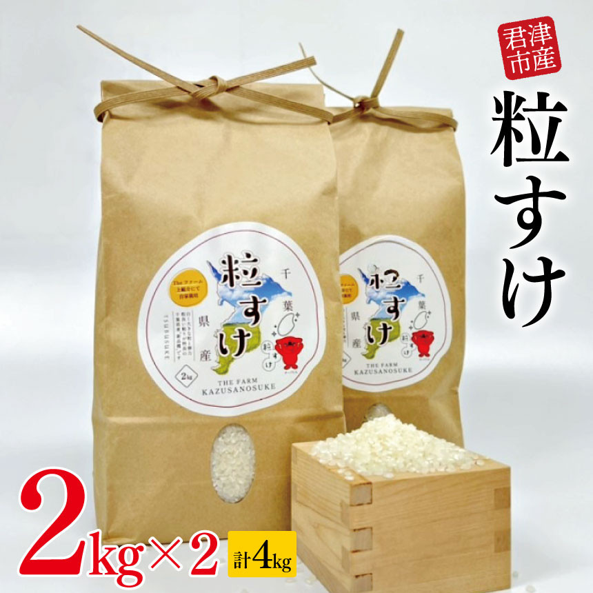 
            【 新米 1週間以内に発送 】令和6年産 粒すけ 君津市産 2ｋｇｘ2袋　（4ｋｇ） | 新米 しんまい 米 こめ お米 おこめ すぐ発送 すぐ 精米 白米 大つぶ 千葉県のブランド米 千葉県 君津市
          