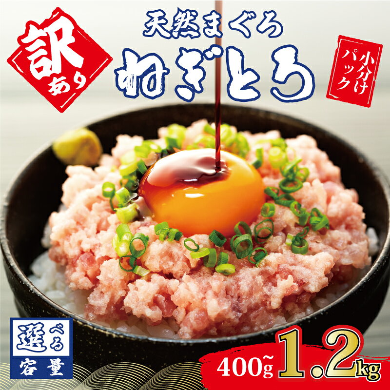 【ふるさと納税】 訳あり ねぎとろ 選べる容量 400g ～ 1.2kg 4 ～ 12 パック ネギトロ丼 天然 マグロ 冷凍 小分け 個包装 大容量 便利 簡単 鮪 たたき 新鮮 海鮮丼 丼 寿司 おかず 惣菜 おつまみ 食べきり 1人前 三重県 伊勢 志摩市