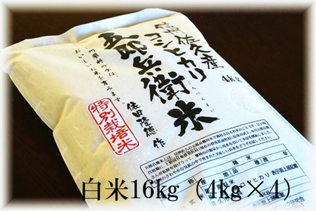 【令和7年産・白米16kg (4kg×4袋)】 特別栽培米 五郎兵衛米 〈2025年9月中旬頃～順次発送〉先行予約 新米 信州こしひかり コシヒカリ こしひかり 長野県 佐久市