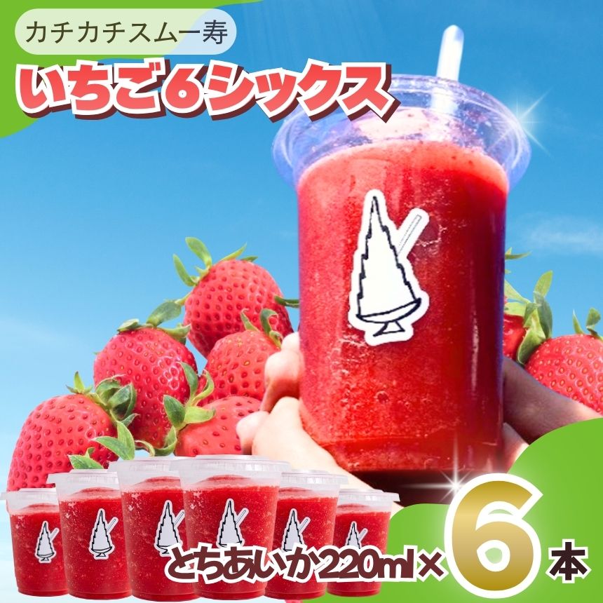 【ふるさと納税】スムージー 寿氷 いちご 6 (シックス) とちあいか 6個セット スモール ｜ 12月以降 発送 いちご イチゴ スイーツ フルーツ ご褒美 プレゼント おもてなし 贈答 220ml 氷菓 アイス 特産品 旬 夏 栃木県 真岡市 送料無料（クラウドファンディング対象）