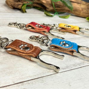 【イタリアンレザー】本革ペットボトルホルダー 牛革 本革 シュリンクレザー ペットボトル ホルダー イタリアン 青色