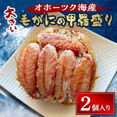 ふるさと納税 北見市 オホーツク産 大きい毛がにの甲羅盛り(2個入り)