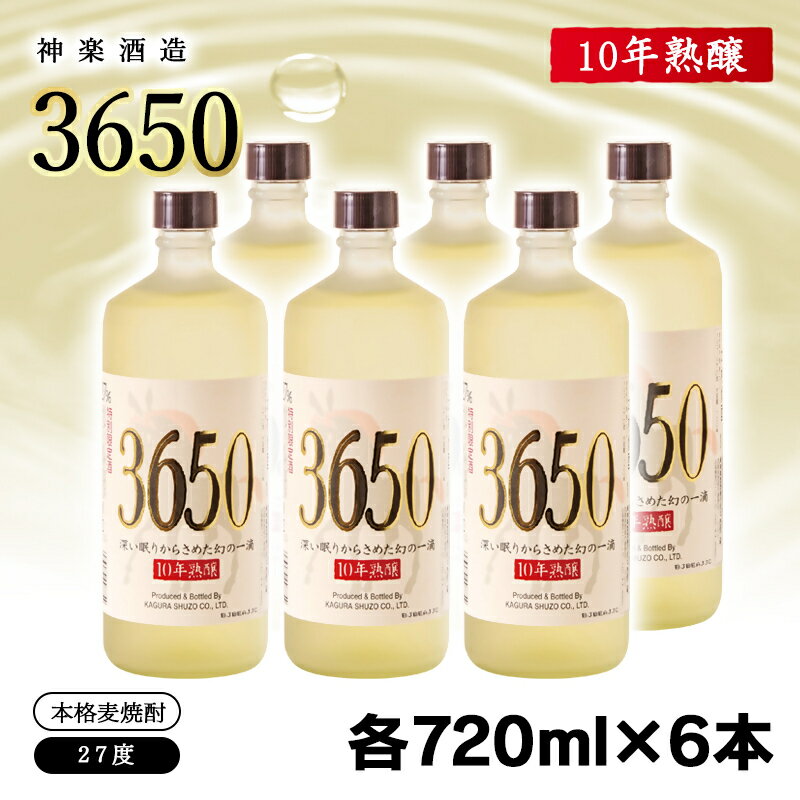 【ふるさと納税】トンネルで10年間熟成された麦焼酎6本セット 神楽酒造 ふるさと納税 宮崎 焼酎 長期貯蔵＜6-25＞