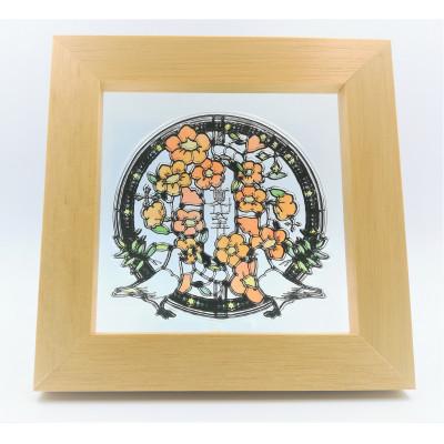 ふるさと納税 川越市 KOEDO川越硝子「切り絵ガラスアート」M(夏至)
