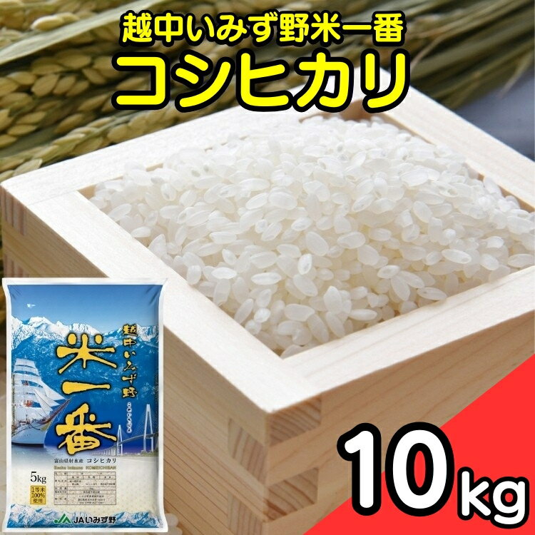 【ふるさと納税】【R7年度産米】越中いみず野米一番 10kg（コシヒカリ）｜米 こめ コメ こしひかり 令和7年産米 ブランド米 銘柄米 新米 等級検査 1等米 10キロ 送風乾燥 色彩選別 低温貯蔵 白米 富山県産 射水市産 ※2025年9月中旬～2026年8月下旬頃に順次発送予定