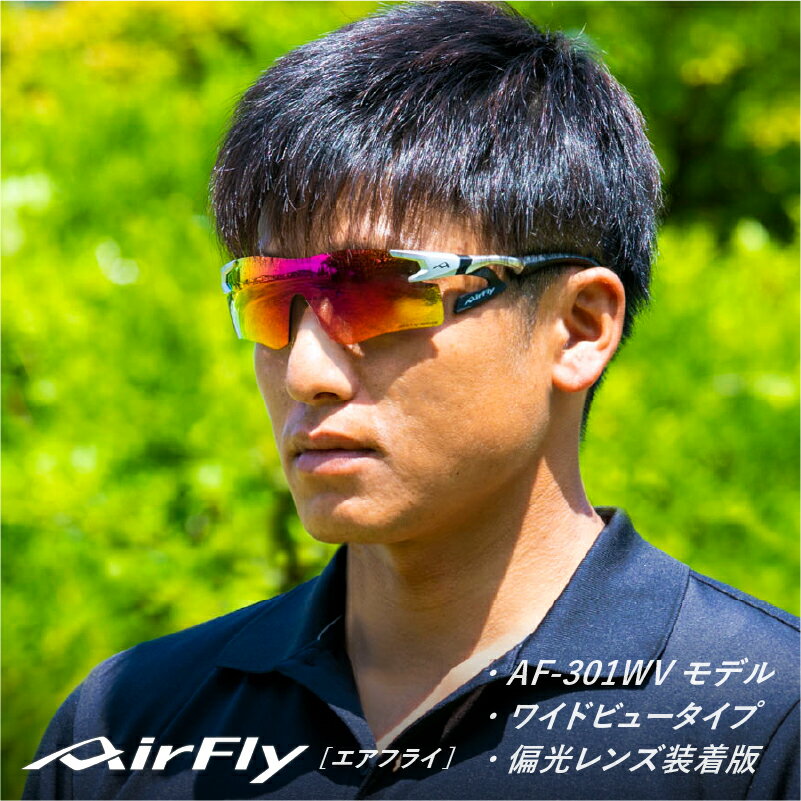 【ふるさと納税】＼鯖江市レビューキャンペーン／鼻パッドのないサングラス「エアフライ」偏光レンズ スポーツサングラス ワイドビュータイプ AF-301WVモデル[G-03704] / 軽量 ジゴスペック サングラス カラーレンズ 偏光 調光 UVカット スポーツサングラス 鯖江市