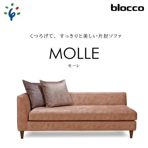 460187 blocco MOLLE（モーレ）3人掛けソファ [片肘/55角クッション×2個付き/ペット対応生地]