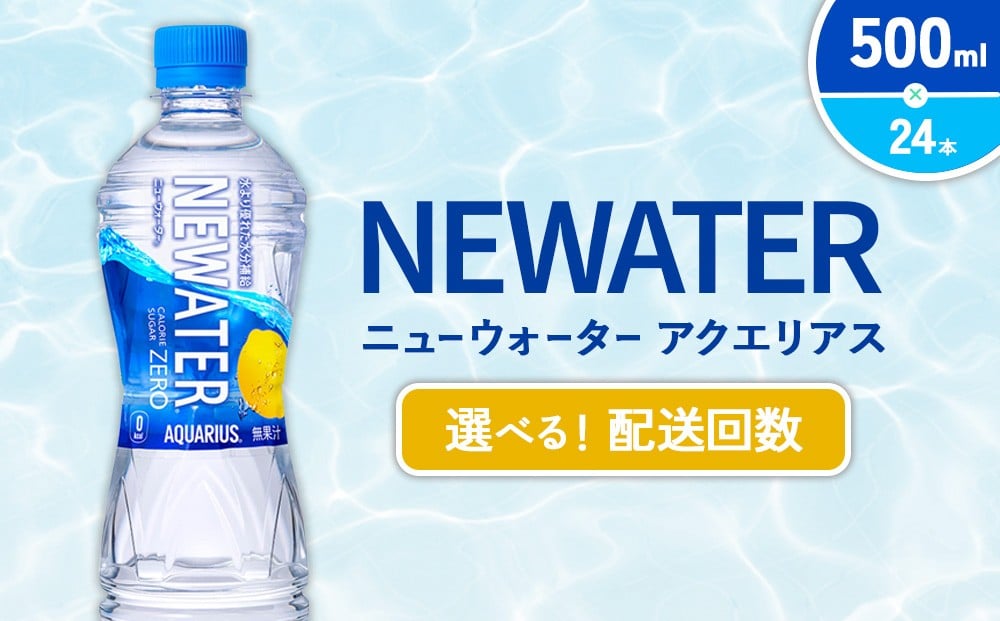 
                  【発送回数 選べる】アクエリアス ニューウォーター 500ml PET【コカ・コーラ】ペットボトル 1ケース(24本) 定期便 2回(48本)3回(72本) セット スポーツドリンク スポドリ カロリーゼロ 熱中症対策 水分補給 清涼飲料水 宮崎県 えびの市 送料無料
                