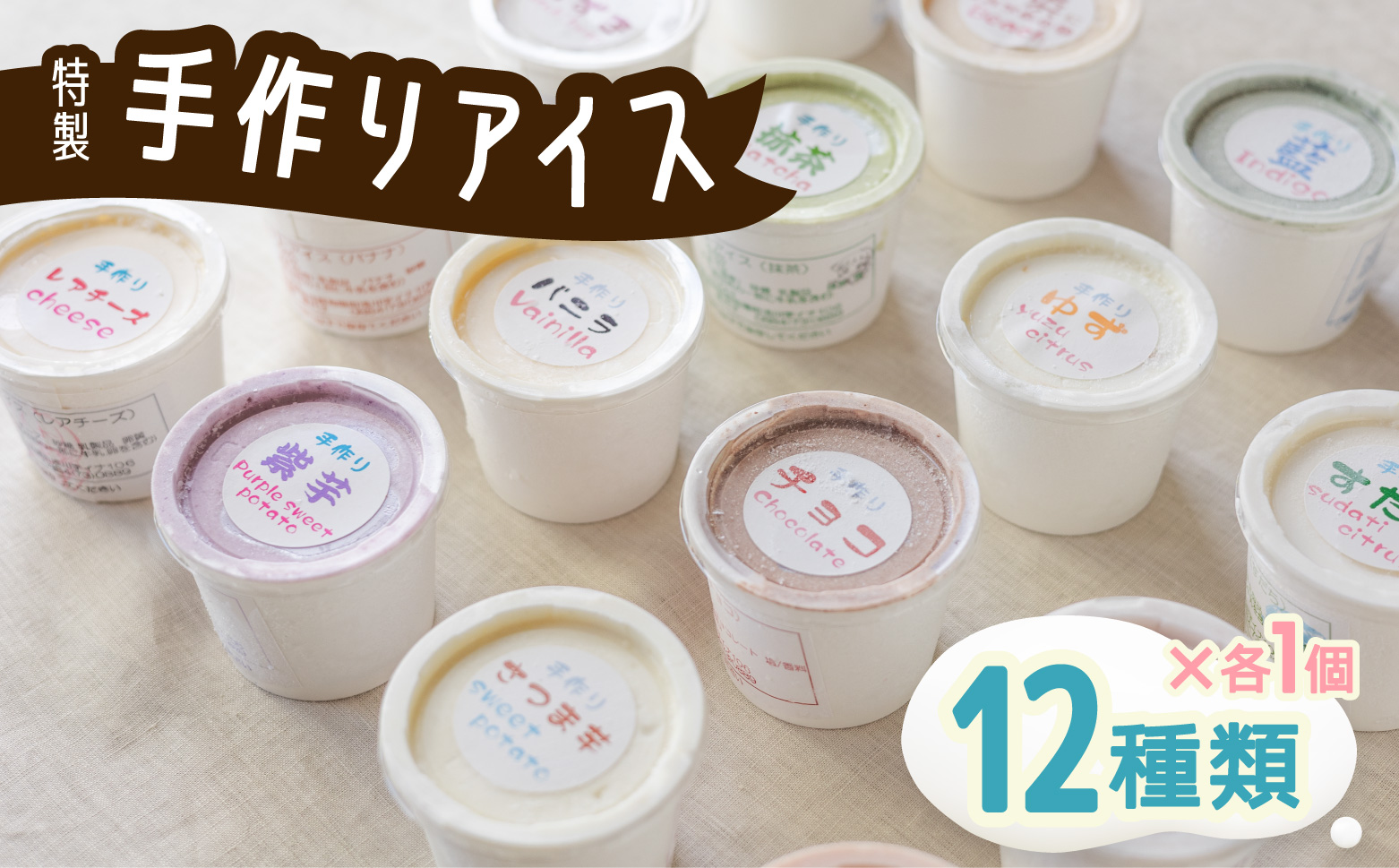 海陽町特製アイス　ユニークな味 アイスクリーム１２種類セット！　