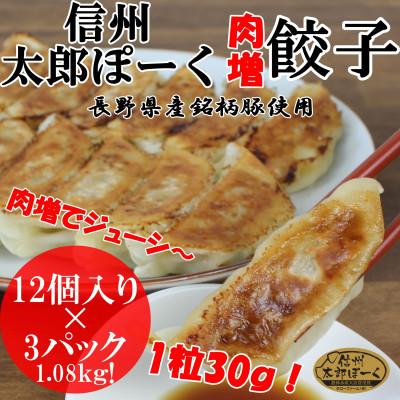 ふるさと納税 長野県 【信州太郎ぽーく】肉増!太郎ぽーく餃子12個入り×3パック