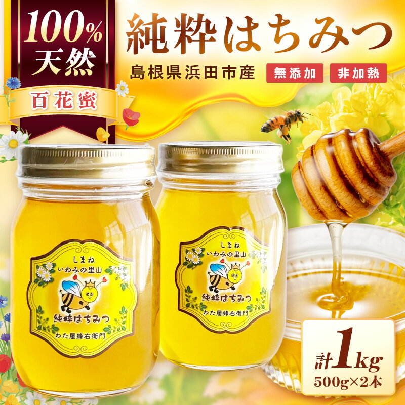 【ふるさと納税】水のきれいな浜田市金城町産「いわみの里山 純粋はちみつ」500g×2本 蜂蜜 国産 百花蜜 純粋 【184_1904】