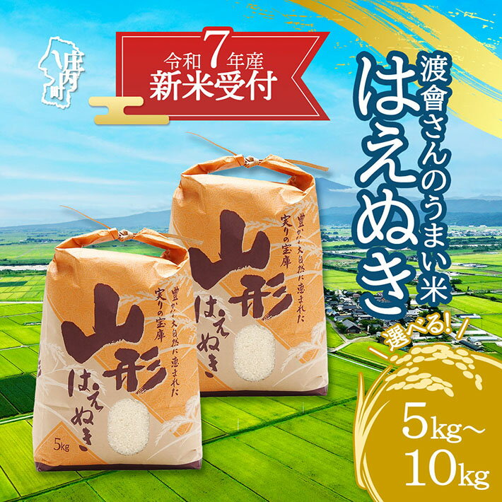 【ふるさと納税】【新米受付 10月発送】R7年産 渡會さんのうまい米！はえぬき 選べる内容量！ 5kg/10kg（入金期限：2025.9.15）新米 新米予約 先行受付 令和7年産米 米 ふるさと納税 山形県