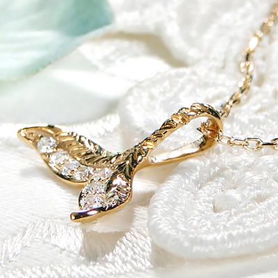 ふるさと納税 韮崎市 ネックレス K18YG イエローゴールド クジラ ダイヤ ハワイアン彫刻 【f204-k18yg】 |  | 01