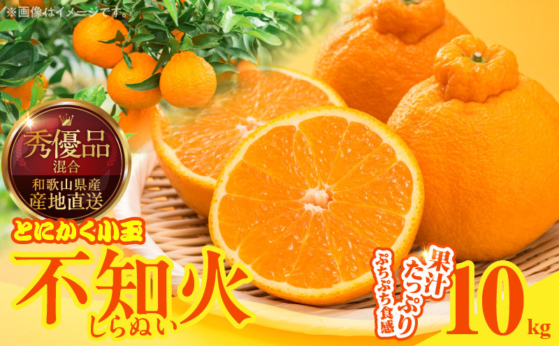 
                  MK1015_不知火 (しらぬい) とにかく小玉 箱込 10kg (内容量約9.2kg) 秀品 優品 混合 和歌山県産 産地直送 
                