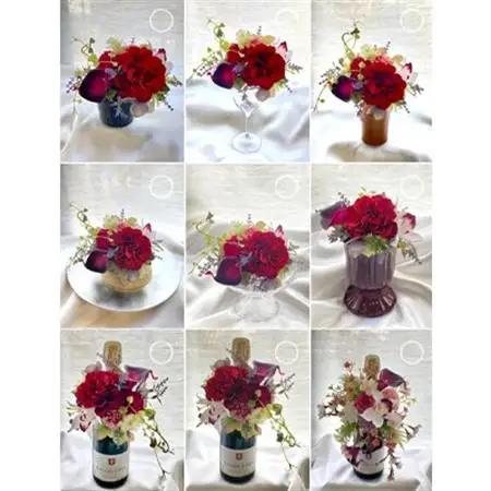 アートボトルフラワー(商標登録認定商品)ワインテイスト100%ぶどう由来飲料セット_花・観葉植物  花 _【1543859】