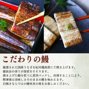 【6カ月定期便】特大うなぎ蒲焼き、うなぎ白焼き各1本セット×6回 / 和歌山 田辺 うなぎ 鰻 かば焼き うな丼 うな重 国産 鰻丼【kpy031-tk】