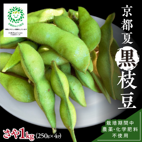 【数量限定】京都夏黒枝豆さや 1kg（250g×4パック）（2027年7月中旬～発送） 野菜 豆類 黒豆 黒枝豆 晩酌 おつまみ おかず 京都 ふるさと納税 枝豆
