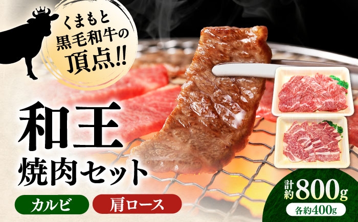 
            くまもと 黒毛和牛 和王 焼肉 セット（カルビ・肩ロース） 計約800g（各1P）【菊池地域農業協同組合】 [AYBR042]
          
