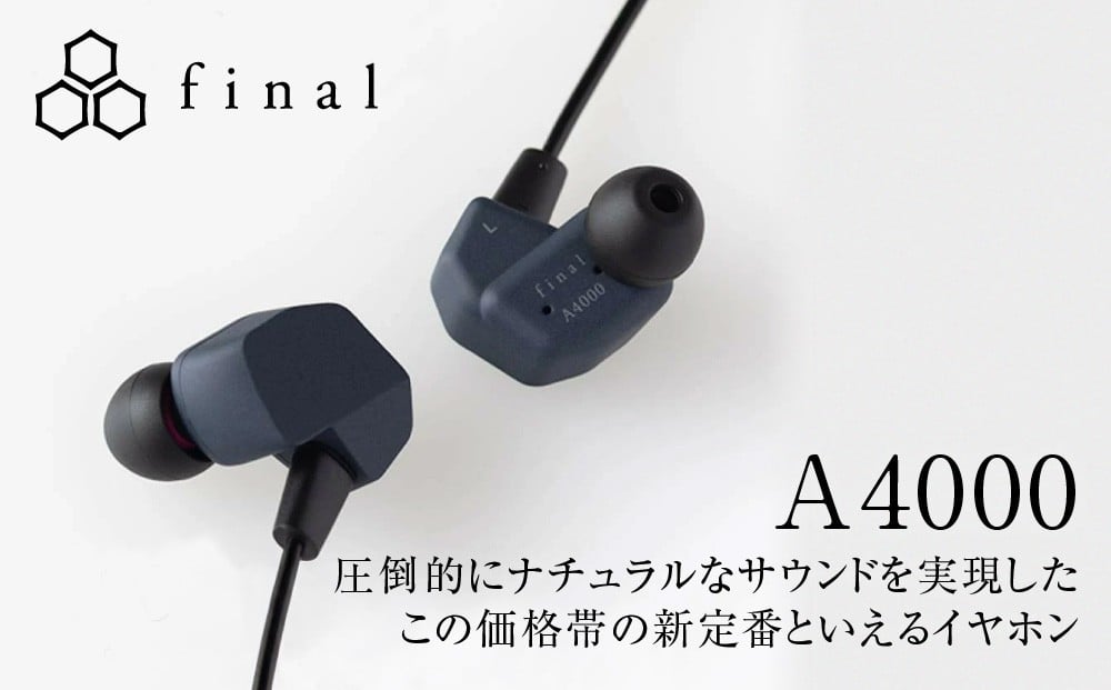 
            有線イヤホン final A4000 高音質 2PINリケーブル付属
          