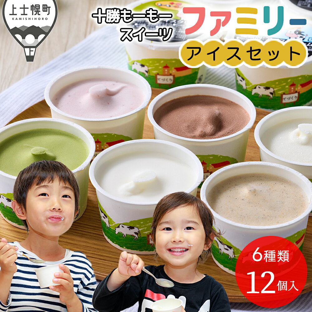 【ふるさと納税】十勝もーもースイーツ アイス ファミリーアイス6種セット 80ml×12個（6種×各2個） 北海道 スイーツ アイスクリーム 卵不使用 レビューキャンペーン対象品 ※オンライン申請対応