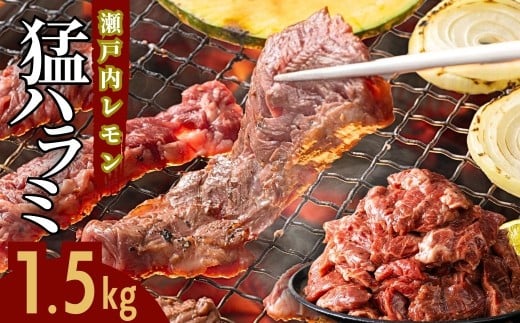 【瀬戸内レモン塩だれ】牛ハラミ 猛(タケ)ハラミ 1.5kg (300g×5パック) 尾野精肉店の牛ハラミ【肉 訳あり 小分け 真空パック 冷凍 牛肉 ハラミ 味付き 焼肉 BBQ 広島県 竹原市】※離島への配送不可