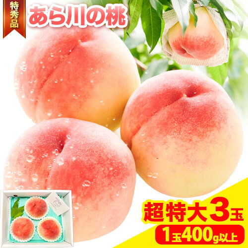 【ふるさと納税】特秀品 あら川の桃 超特大3玉 (1玉400g以上) 旬の品種をお届け！ もも WAT農園《2025年6月中旬-8月下旬頃出荷》 和歌山県 紀の川市 モモ フルーツ 旬の桃 桃山白鳳 白鳳 川中島白桃