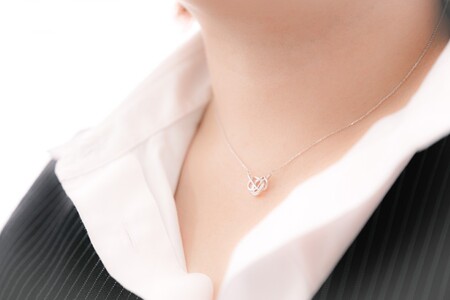 Pt900 水引ネックレス あわじ結び CN-122