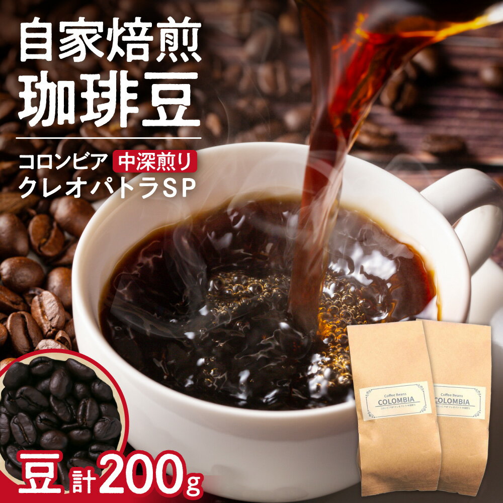 【ふるさと納税】 珈琲 豆 中深煎り 100g×2袋 計200g コロンビア クレオパトラ アラビカコーヒー シングルオリジン 自家焙煎 フルシティロースト 焙煎 コーヒー豆 コーヒー 飲料 プレゼント ギフト 北海道 札幌市