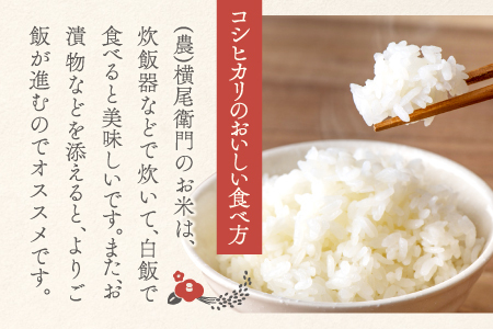 C-1107 【定期便】横尾衛門のコシヒカリ 白米 5kg×6回コース