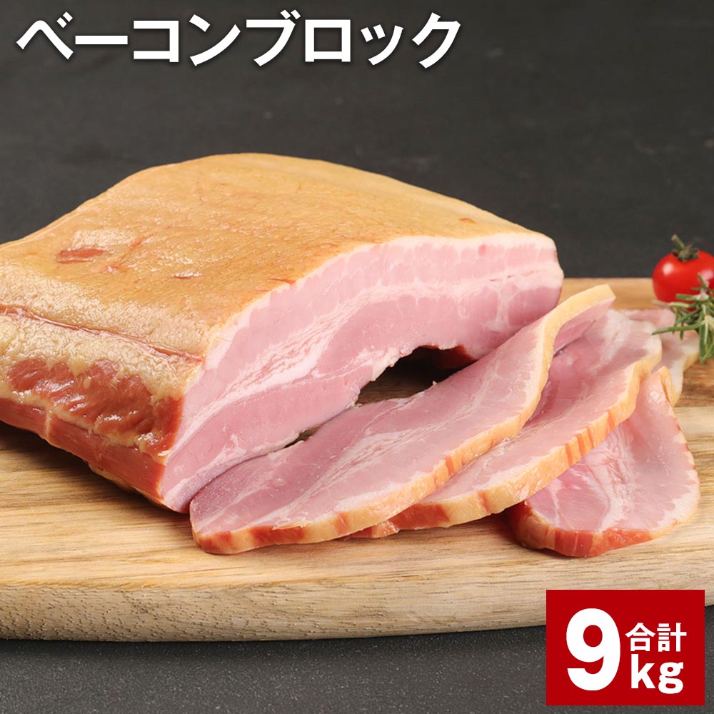 【ふるさと納税】ベーコンブロック 900g×10個 計9kg 福留ハム 豚 豚肉 豚バラ ベーコン ブロック 肉 冷蔵 九州 熊本県 菊池市 送料無料《90日以内に出荷予定(土日祝除く)》