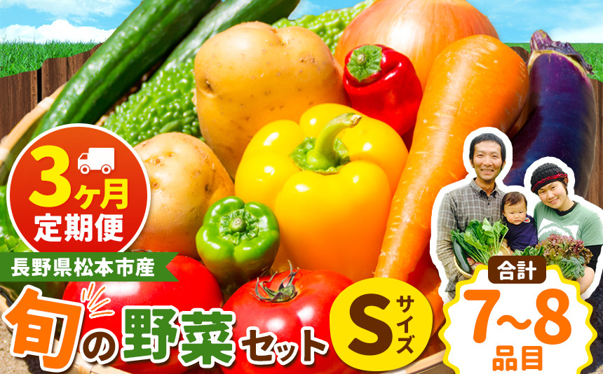 
                  【定期便3回】子育て農家の野菜セット（Sサイズ）農薬・化学肥料不使用 | 定期便 無農薬 野菜 やさい 長野県 松本市 信州産 ふるさと納税
                