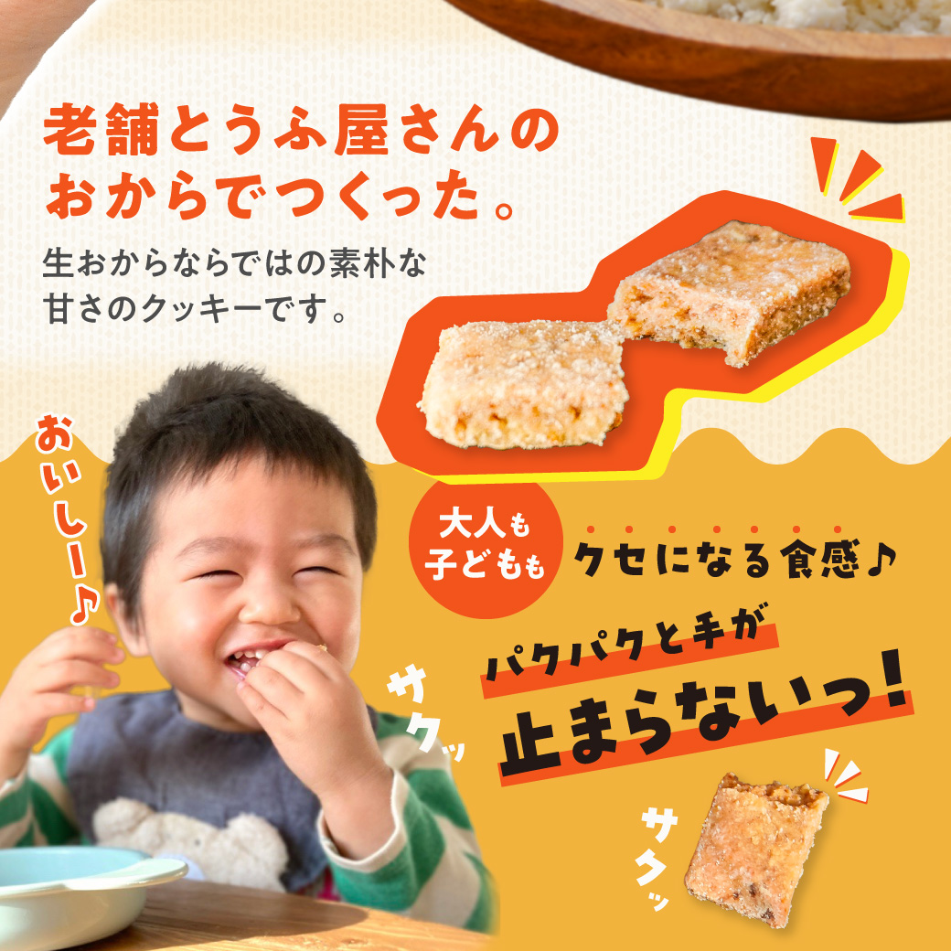 国産大豆のおからクッキー(米粉プレーン) 100g×10袋 【おから 米粉 クッキー グルテンフリー サクサク お茶請け 食物繊維 たんぱく質 ギフト】