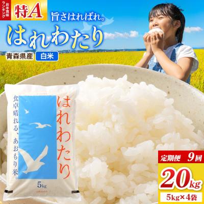 ふるさと納税 弘前市 《定期便9ヶ月》米 はれわたり【白米】20kg(5kg×4袋)令和7年産|24_wda-092009