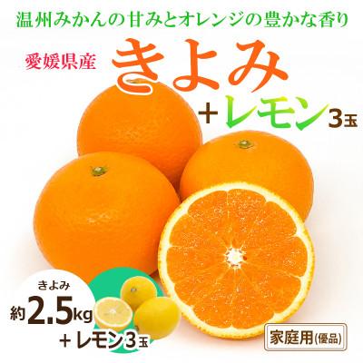 ふるさと納税 松山市 【2027年3月中旬頃から発送予定】きよみ(優品)約2.5kgと瀬戸内海の島レモン3玉入り