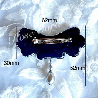 クラシカルなリボンブローチ(茶ーブラウン)希少なスワロフスキー®クリスタルを使用したRose Taraオリジナルデザインブローチ