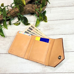 【ヌメ革】グレージングヌメのミニ財布 本革 