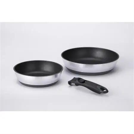 取っ手の取れるフライパン　キャストバリウス　IH対応　3点セット【1609493】