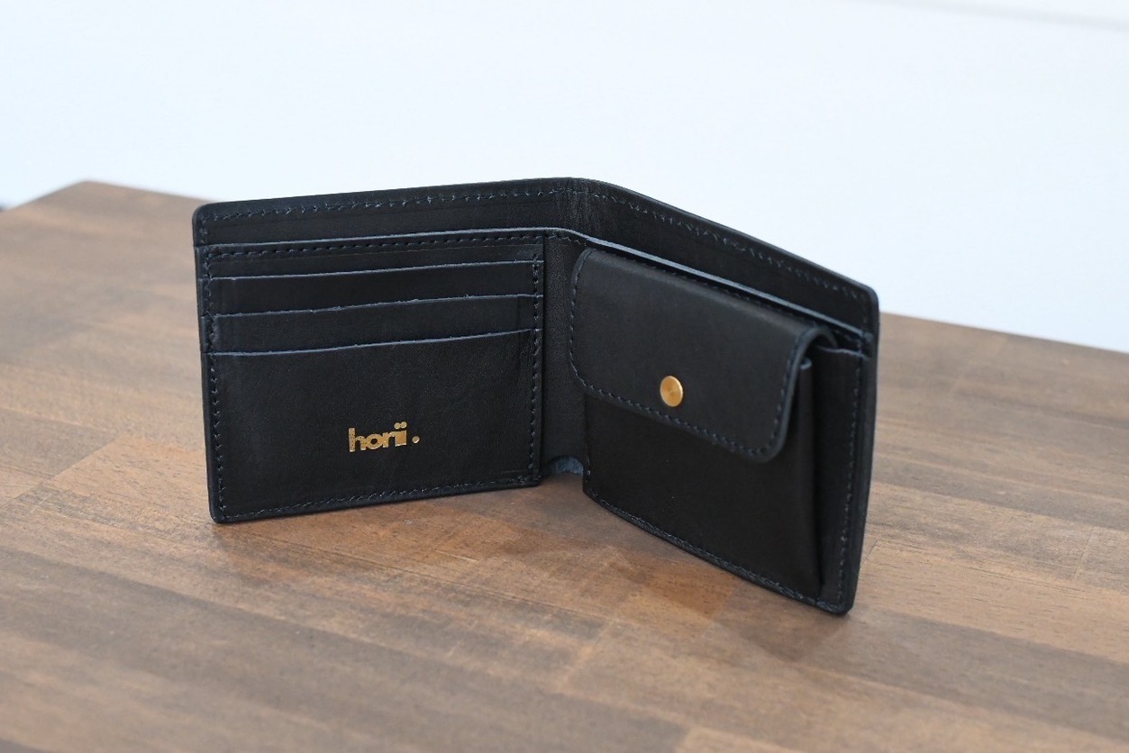 【horii.】鞄職人が手掛ける【ベーシックウォレット】ネイビー (44-39) ネイビー