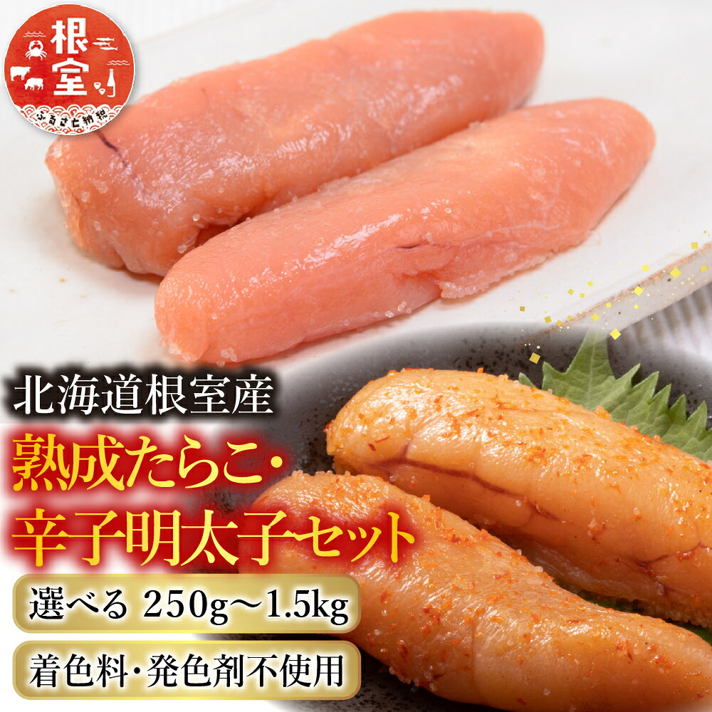 【ふるさと納税】 [北海道根室産] ＜鮭匠ふじい＞ 熟成たらこ・辛子明太子セット 選べる 計 500g 〜 計 2.5kg タラコ 鱈子 魚卵 ご飯のお供 めんたいこ からし明太子 辛子めんたいこ からしめんたいこ 鱈卵 グルメ 海鮮 北海道