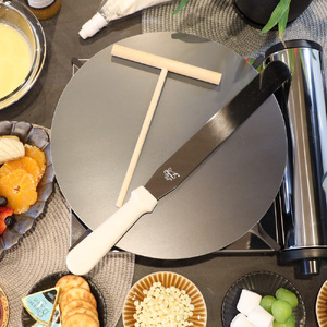 1057 ZEOOR 家庭でおいしく焼ける クレープメーカー 直径33cm 330mm クレープ鉄板トンボ スパチュラ付き IH対応 CR60[sanitize]55P