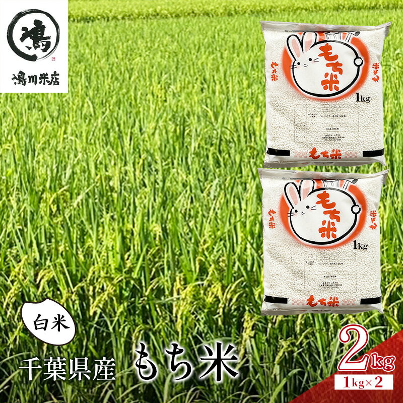 【ふるさと納税】新米　千葉県産　もち米　白米　2kg　令和7年 マンゲツモチ　お米 米 コメ こめ つやつや もちもち お弁当 おにぎり お取り寄せ 千葉市 千葉県
