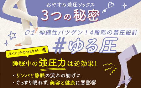 おやすみ着圧ソックス ＜ブルー＞3足セット【イイダ靴下株式会社】着圧 着圧ソックス 靴下 ルームソックス 就寝用 美容 美容グッズ[HBB011]