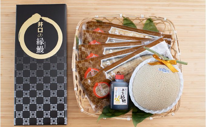 クラウンメロン【上（山等級）】1玉（1.3kg前後）＋うなぎ白焼（120g×5尾）セット 果物 フル?ツ マスクメロン 上品な甘み とろける 柔らかい 王冠シール 浜名湖うなぎ 焼きたての食感