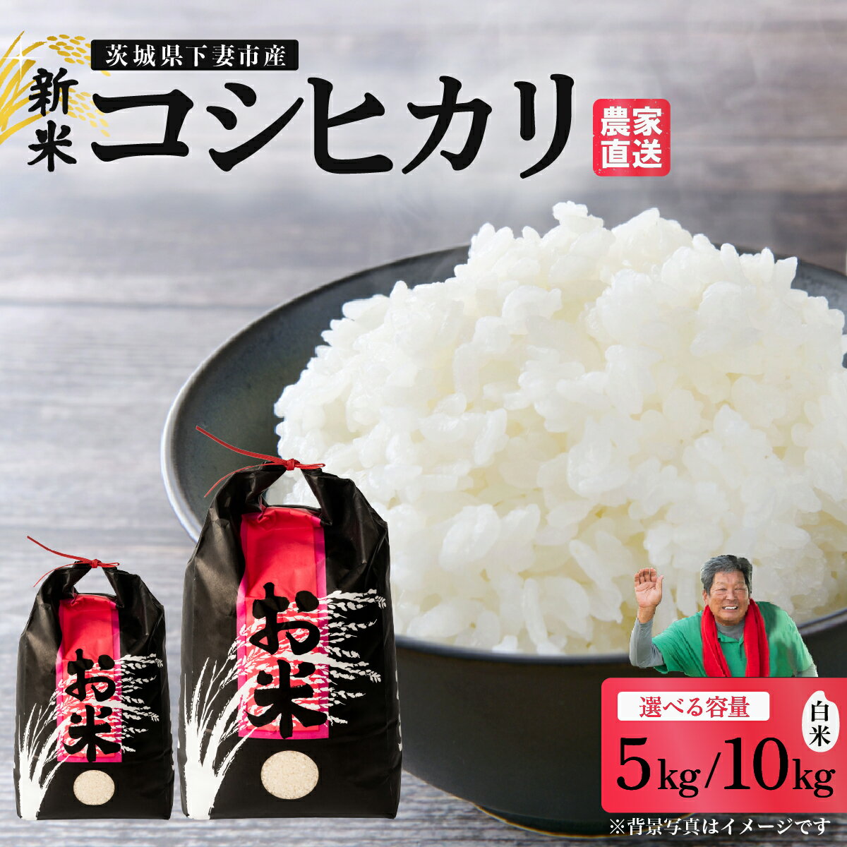 【ふるさと納税】精米 コシヒカリ「5kg / 10kg」から選べる 茨城県下妻市産 【 米 お米 白米 ごはん こめ コシヒカリ 令和7年産 茨城県産 】