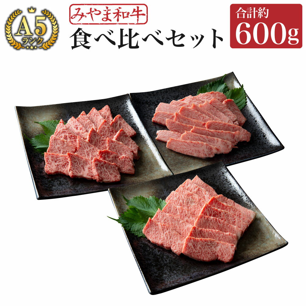 【ふるさと納税】C12 みやま和牛 A5ランク 食べ比べセット 5〜6人前 合計約600g ともさんかく かいのみ さんかくバラ セット 焼肉 国産 和牛 牛肉 肉 九州 冷凍 送料無料