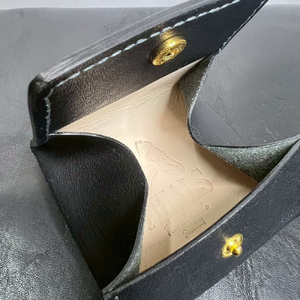 YIHALS ハンドメイド 牛革 コインケース ダークブラウン《靴屋が手掛ける革製品》｜イハレス レザー 革小物 [0663]