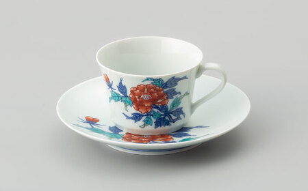 【有田焼】重要無形文化財 牡丹絵 碗皿  / 佐賀県 / 今右衛門焼 [41AAAY012] FN-Limited-SP