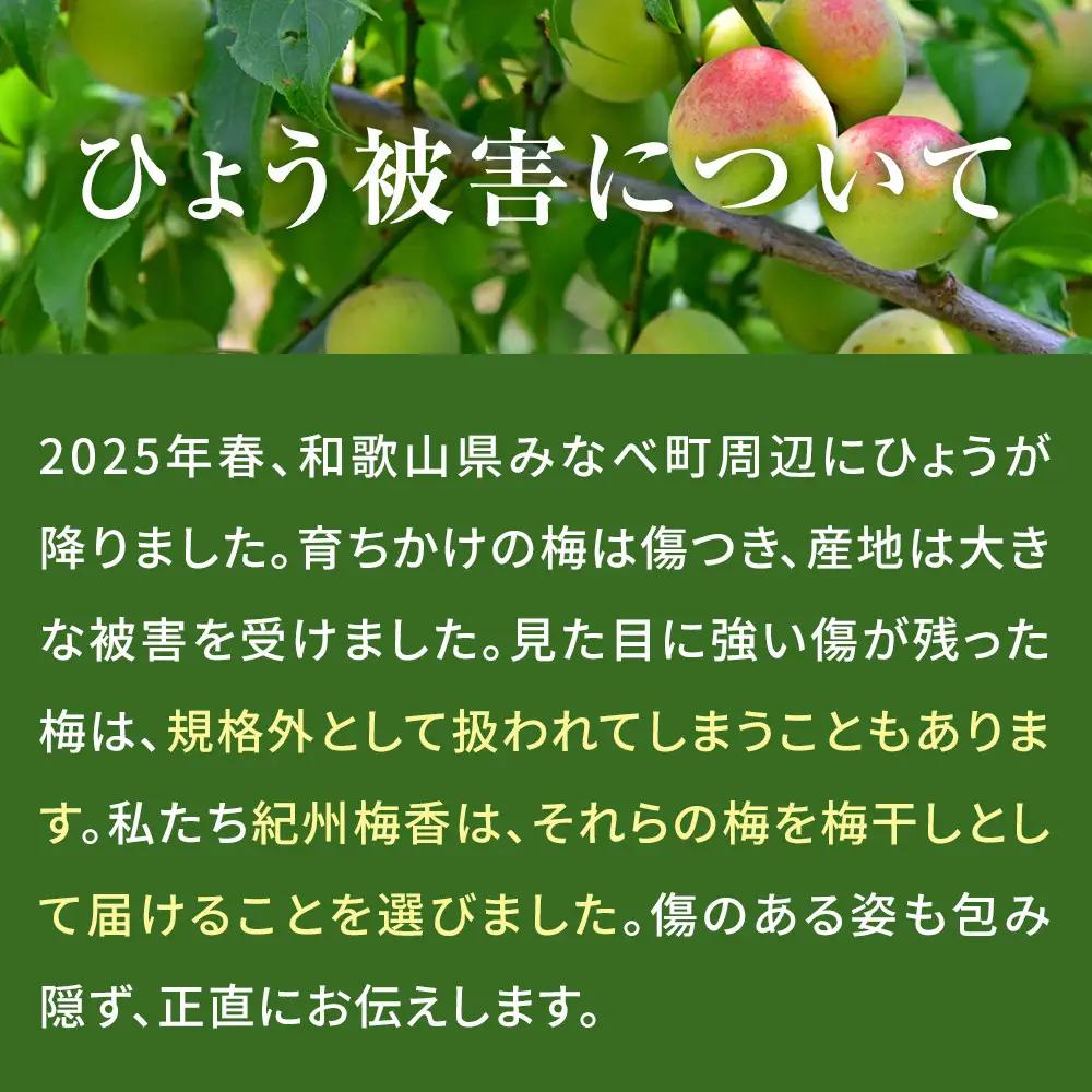 無添加梅干し ひょう被害エール規格外はちみつ梅干し 1kg(500gパックx2個) 塩分6% 甘酸っぱい 蜂蜜漬け 6-HYO ［KU12］