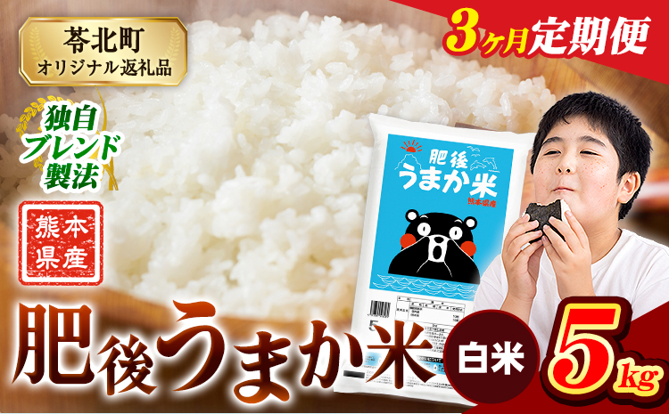 【3ヶ月定期便】 米 熊本県産 肥後うまか米 5kg 熊本県産 ふるさと納税 白米 精米 こめ ふるさとのうぜい コメ お米 おこめ ブレンド米《お申込み翌月から出荷》---reihoku_loc_585_mo3---